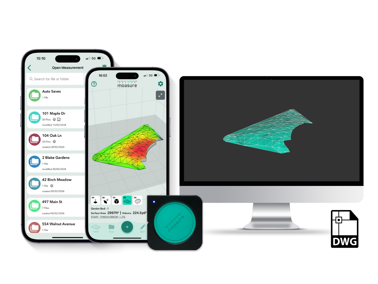 Moasure App 2.2 Update: DWG Exports & New Folder Interface